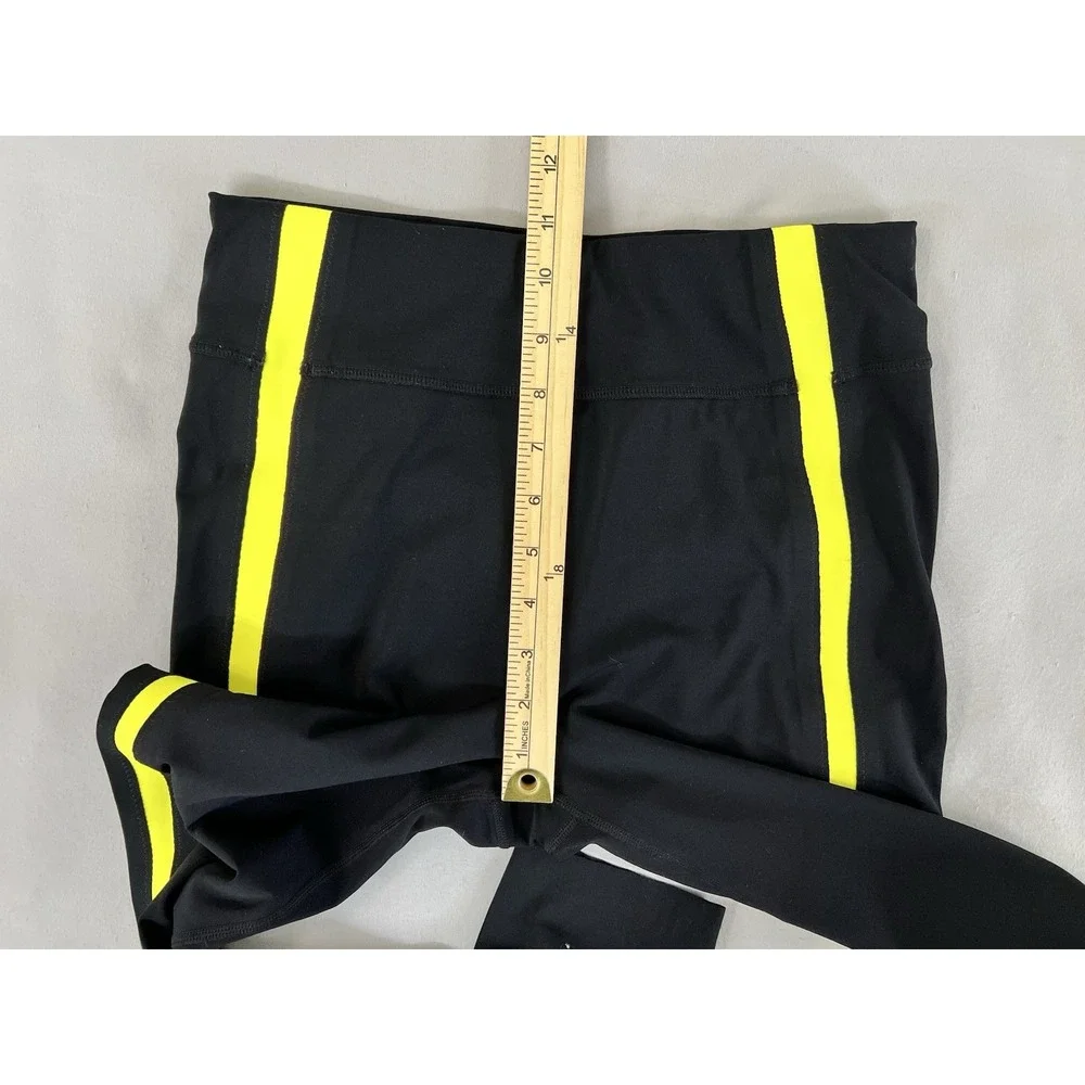 Zyia active full length leggings size 6/8 Medium Black With Yellow‎ Stripe - Picture 8 of 9
